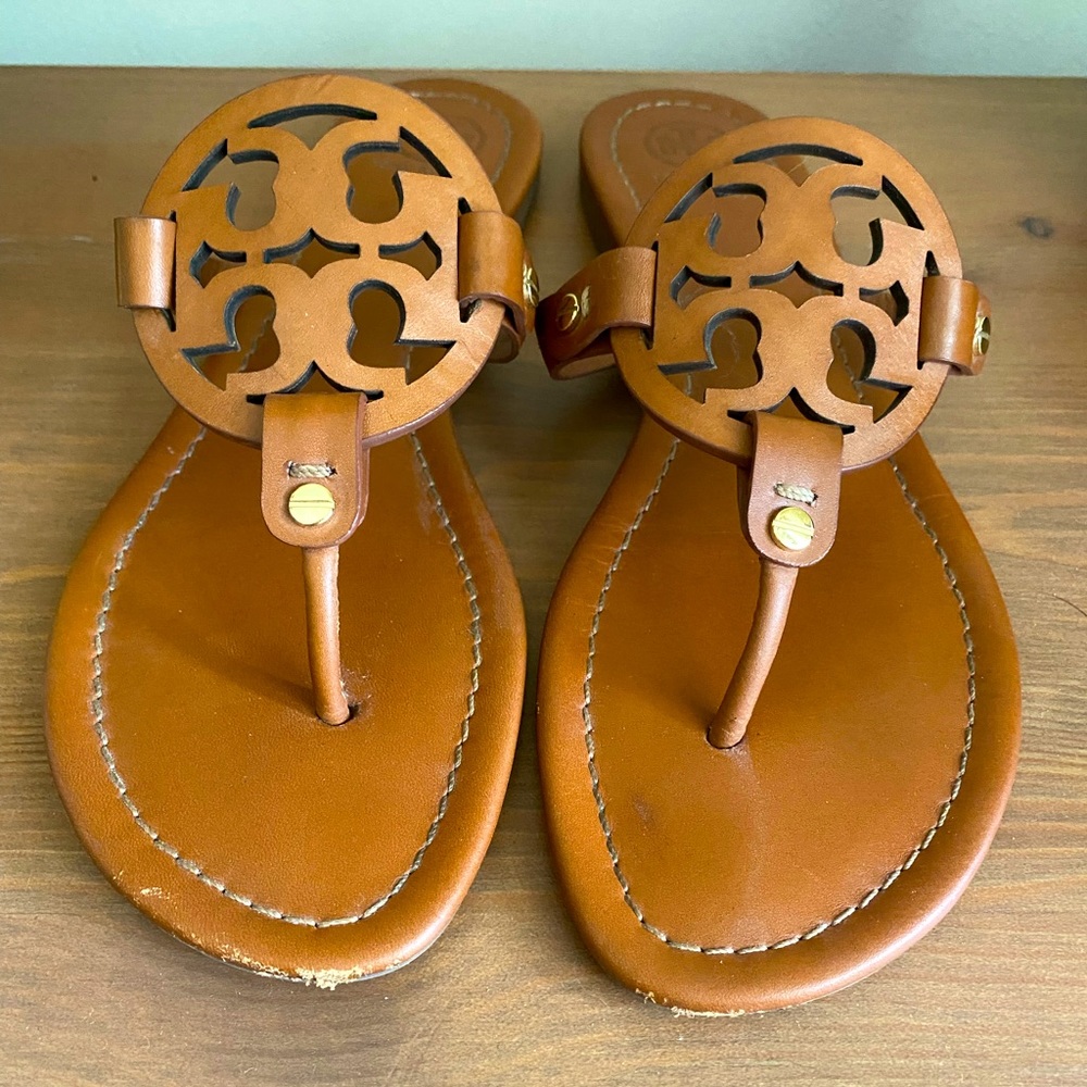 Tory Burch Leather Miller Sandals Size 9